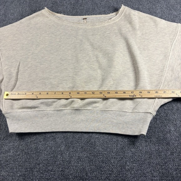 Free People Sweatshirt Women's Medium‎ Ivory Sexy Crop Soft Comfy Pullover - Picture 5 of 7